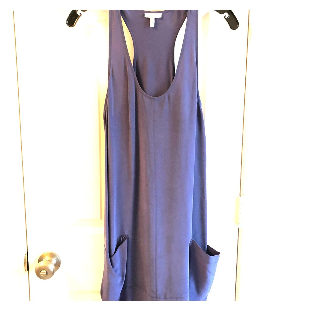 Joie purple silk tank dress with pockets